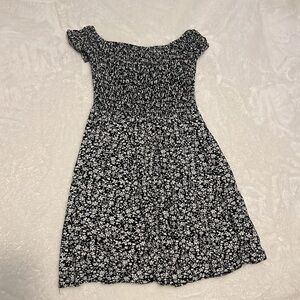 Floral Black and White Kids Dress